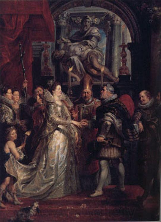 Peter Paul Rubens The Wedding by Proxy of Marie de'Medici to King Henry IV (MK01) Norge oil painting art
